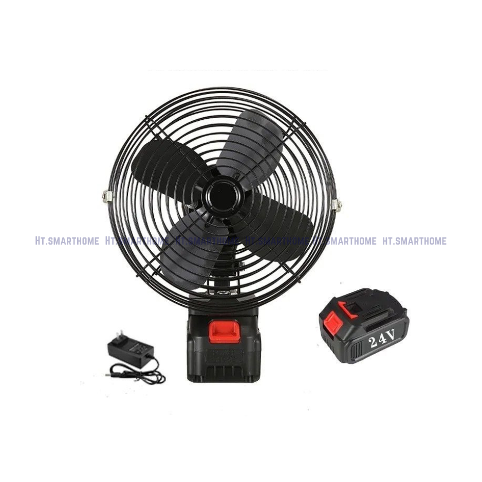 Quạt tích điện cánh sắt 48v siêu khỏe, sạc rời