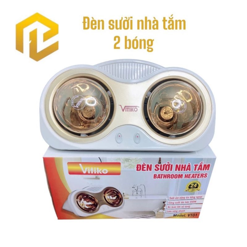 Đèn sưởi nhà tắm Vitico 2 bóng vàng