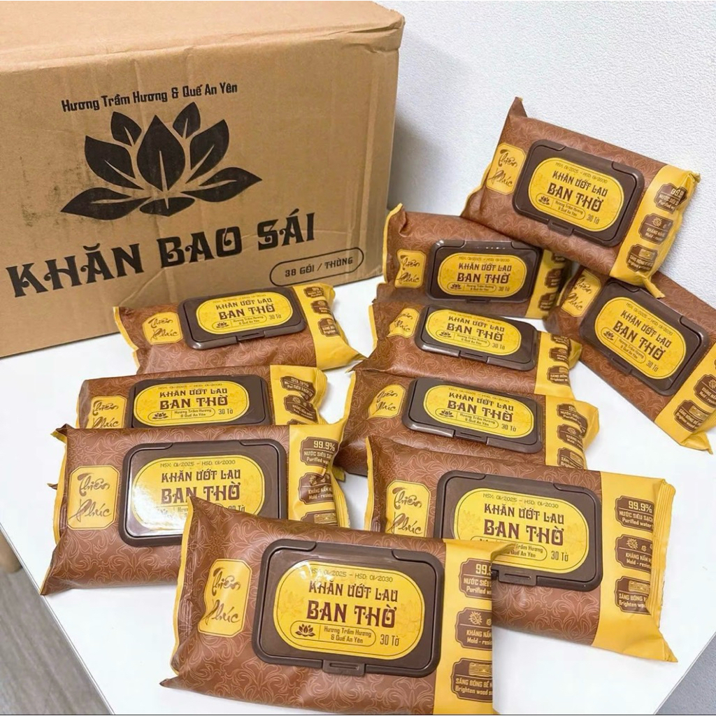 Giấy ướt bao sái ban thờ Thiên Phúc 30 tờ