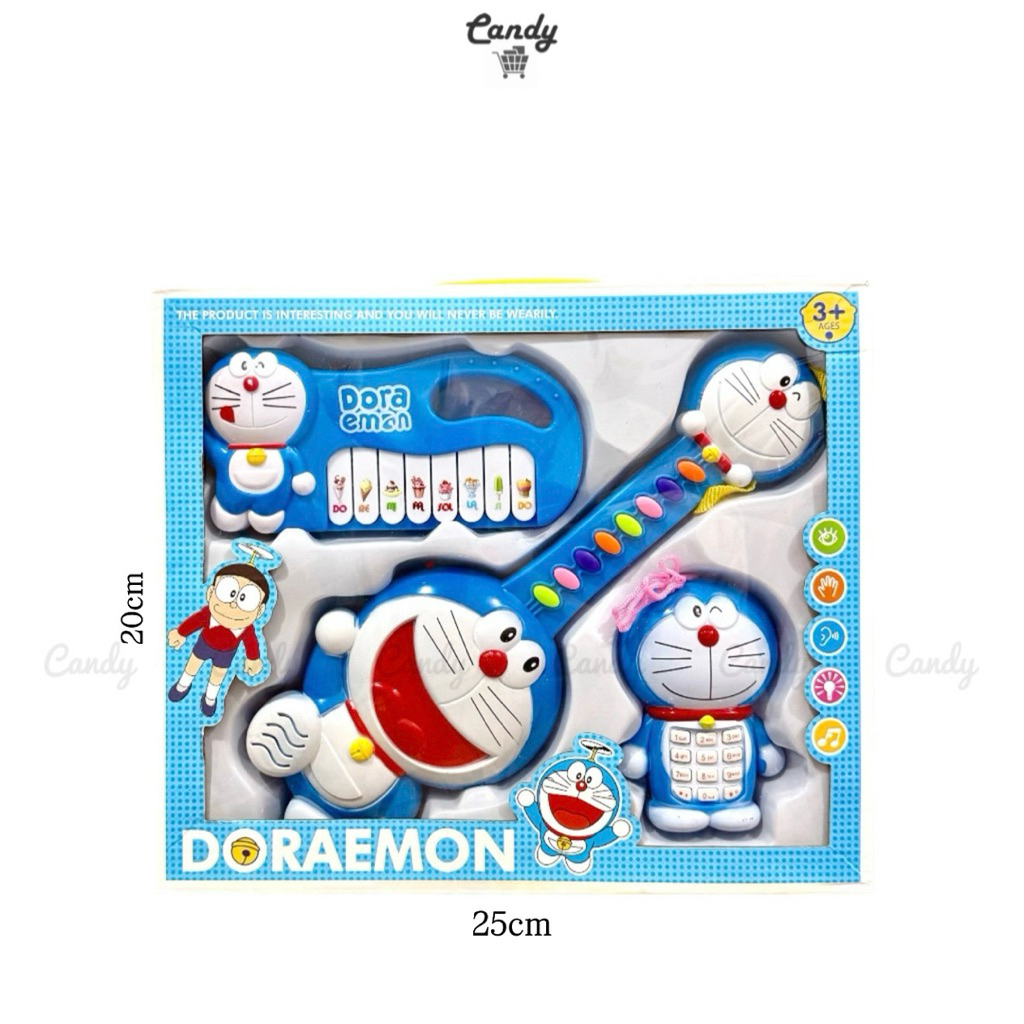Bộ đàn và điện thoại Doremon
