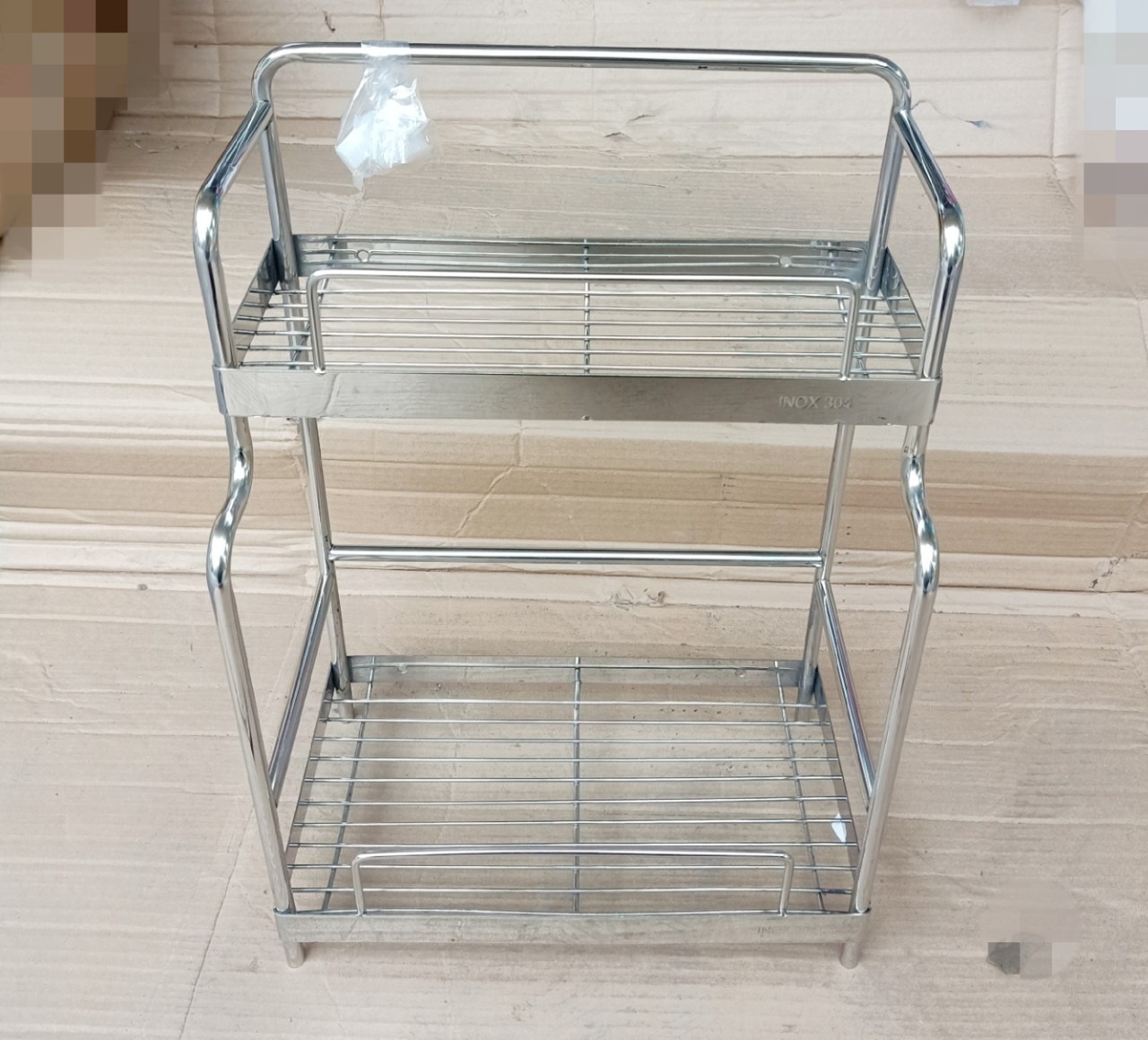 Giá nhà tắm/gia vị 2 tầng lệch inox 304 30cm