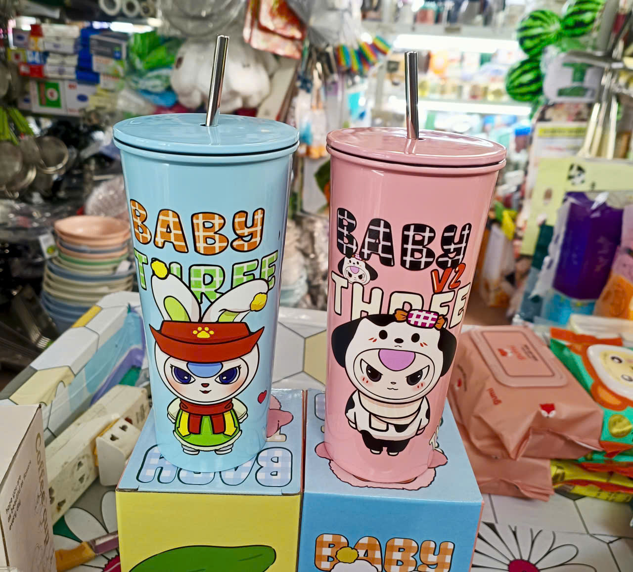 Cốc giữ nhiệt ống hút BabyThree