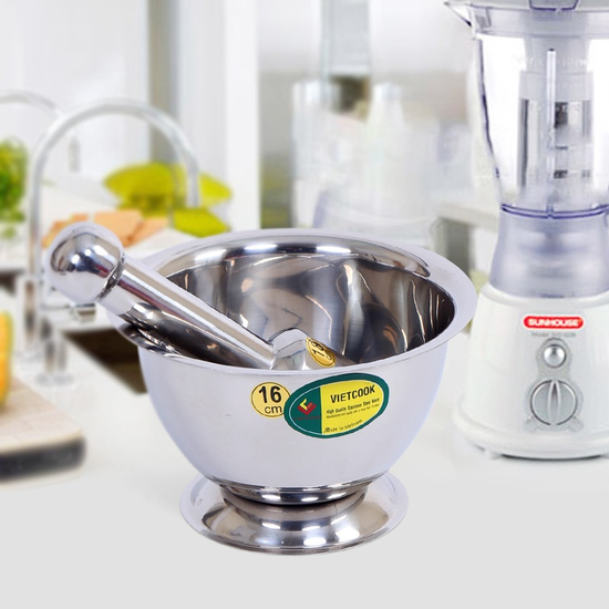 Bộ chày cối inox INDO số 3 (16cm)